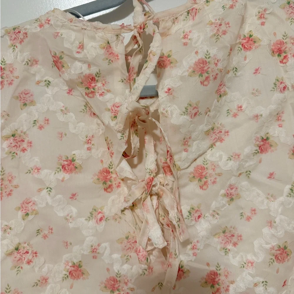 NWT! Mable Estella Puff Sleeve Floral Dress - Picture 7 of 8
